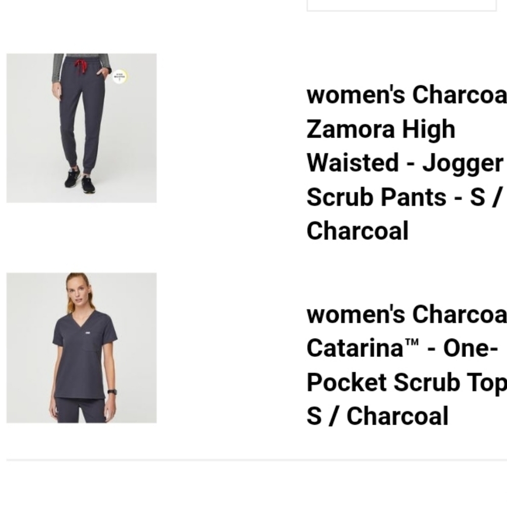 Figs Charcoal Scrub Set Small Jogger and Top